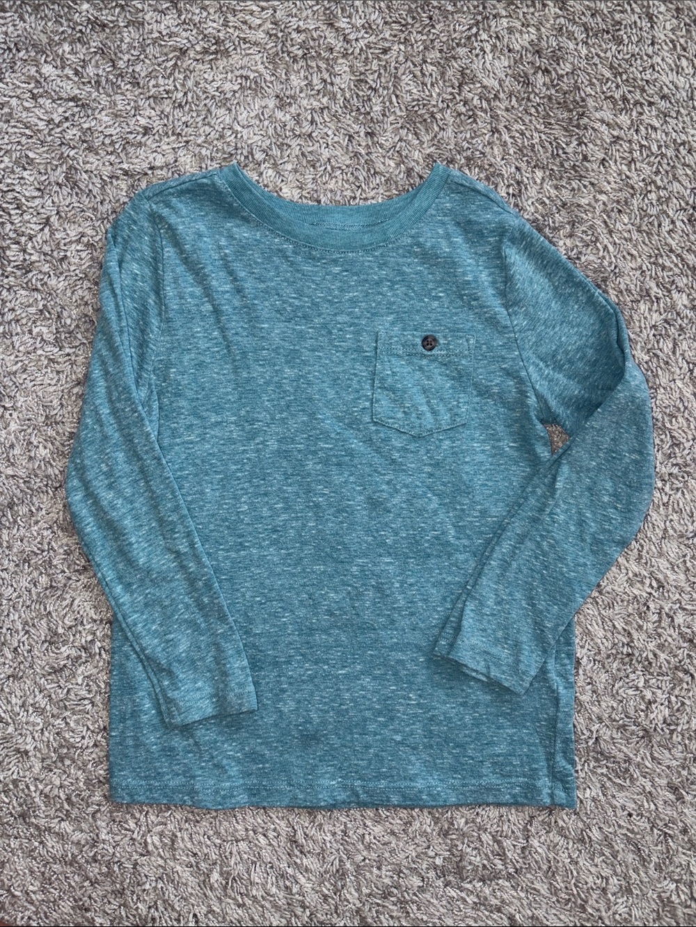 Old Navy Teal/light blue Heather Long-Sleeve Pocket Tee